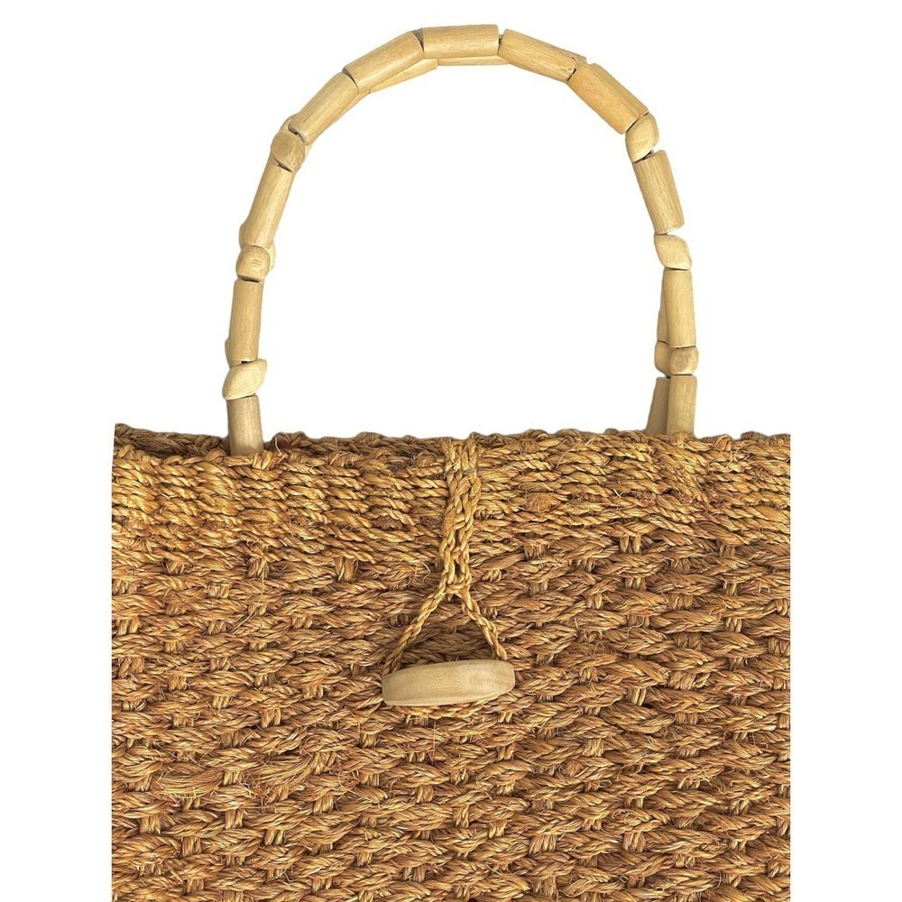 Boho Woven Straw Purse Beach Vacation Tan Bag Resort Tropical - Picture 2 of 12